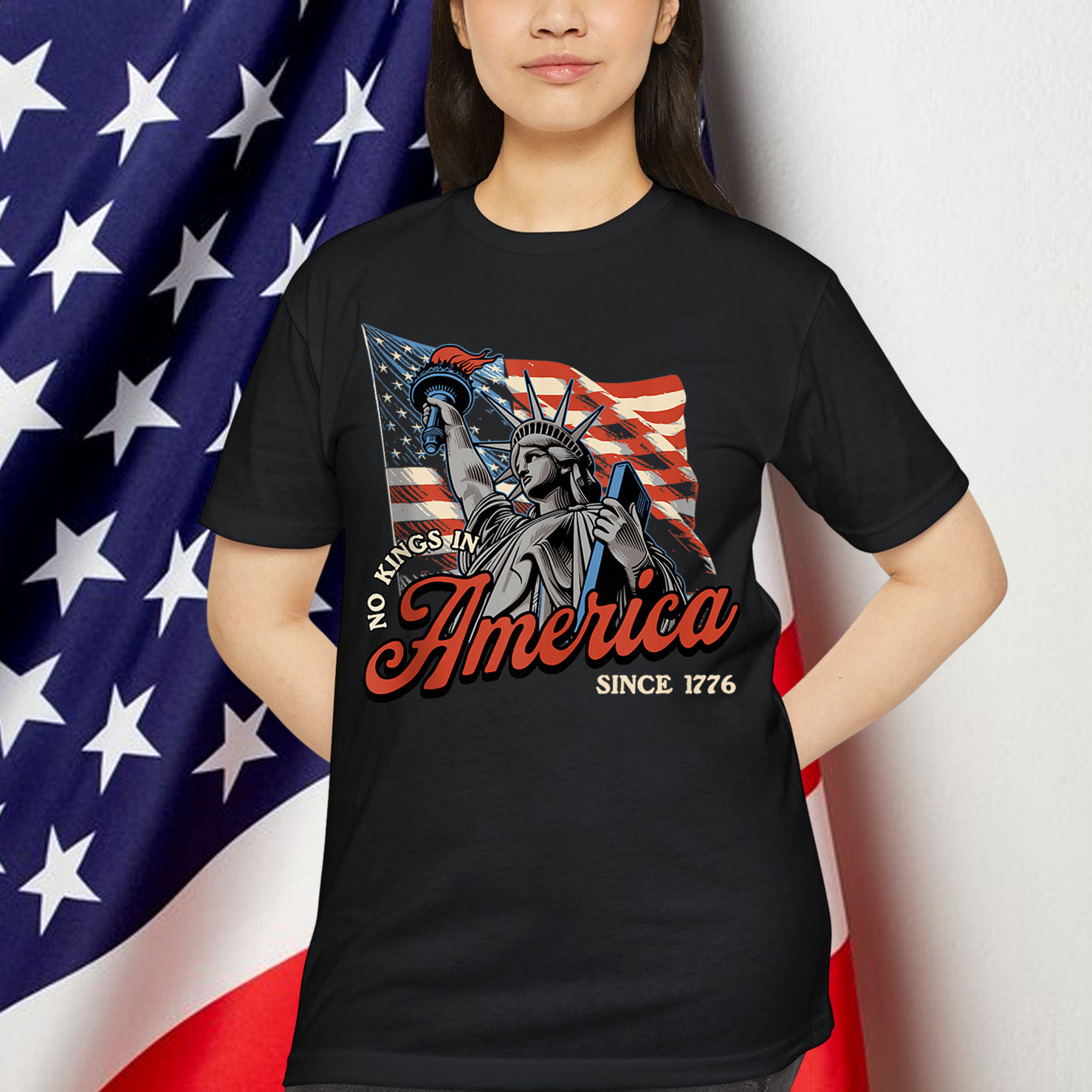 No Kings In America Since 1776 Patriotic Liberty Statement Shirt