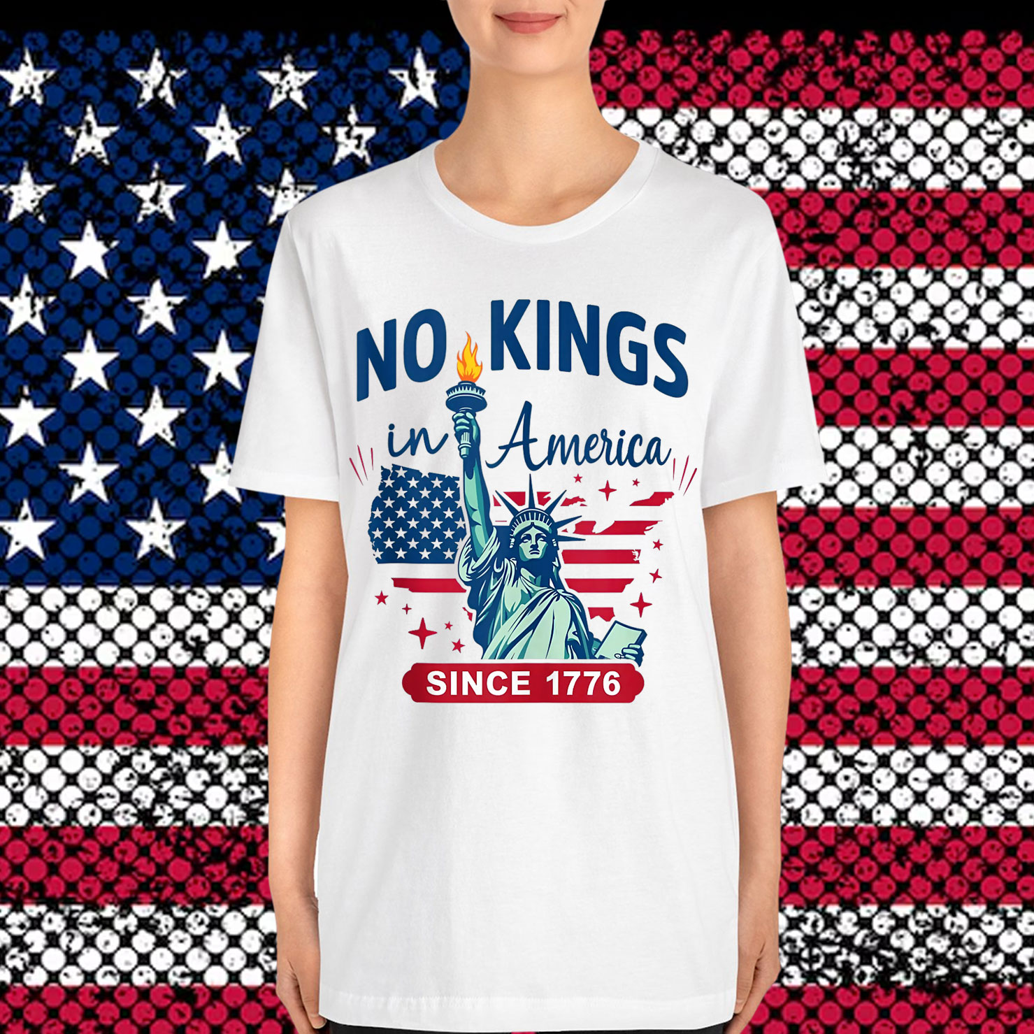 No Kings In America Since 1776 USA Flag Political Shirt