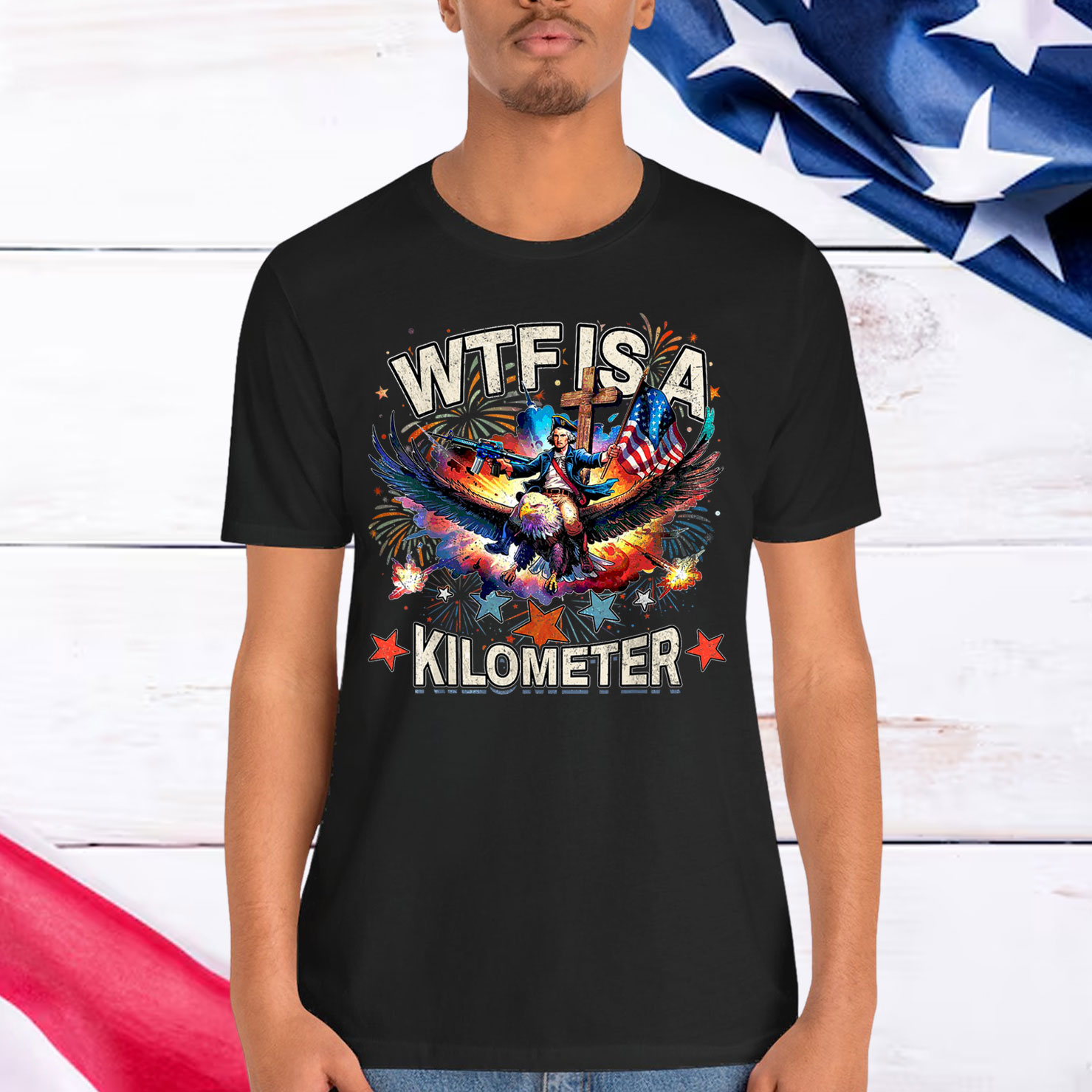 No Kings In America Since 1776 USA Flag Vintage T-Shirt