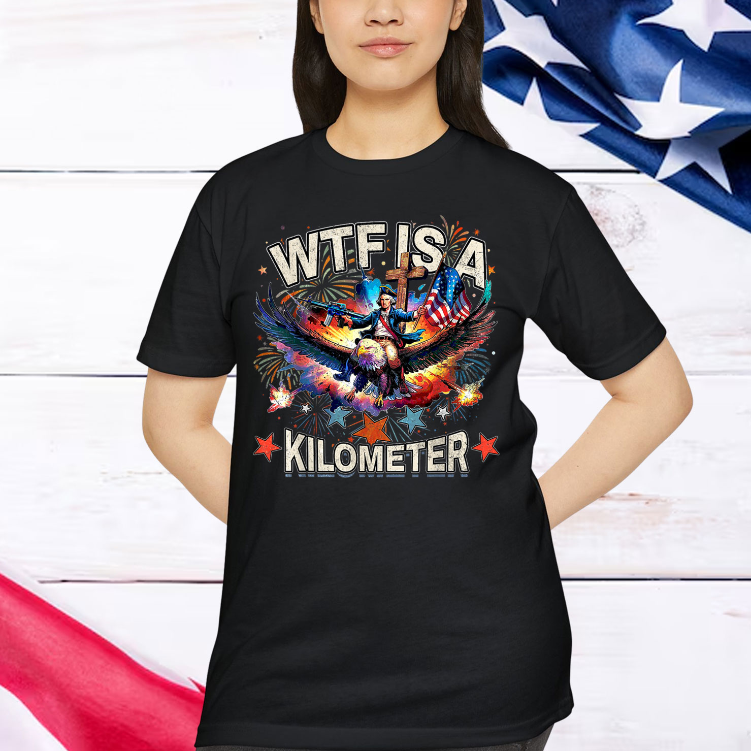 No Kings In America Since 1776 USA Flag Vintage T-Shirt