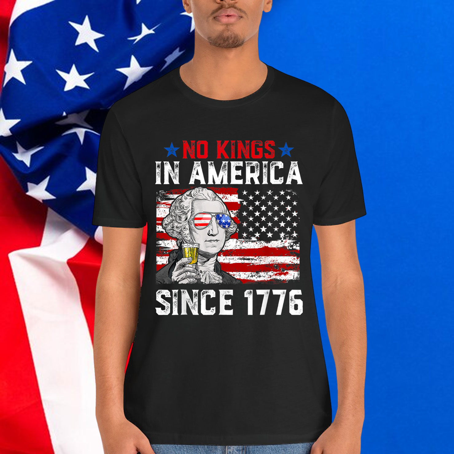 No Kings In America Since 1776 Vintage Patriotic USA Shirt