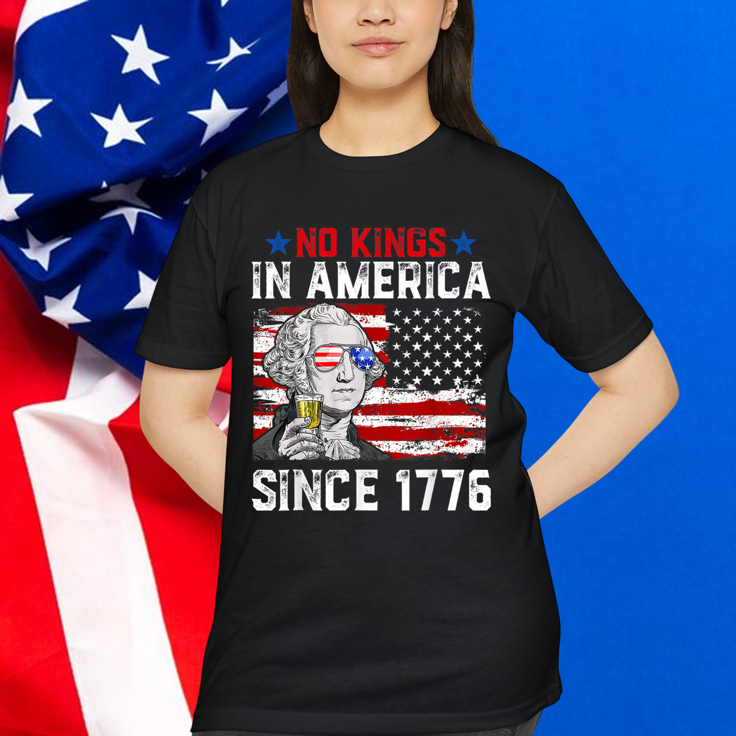 No Kings In America Since 1776 Vintage Patriotic USA Shirt