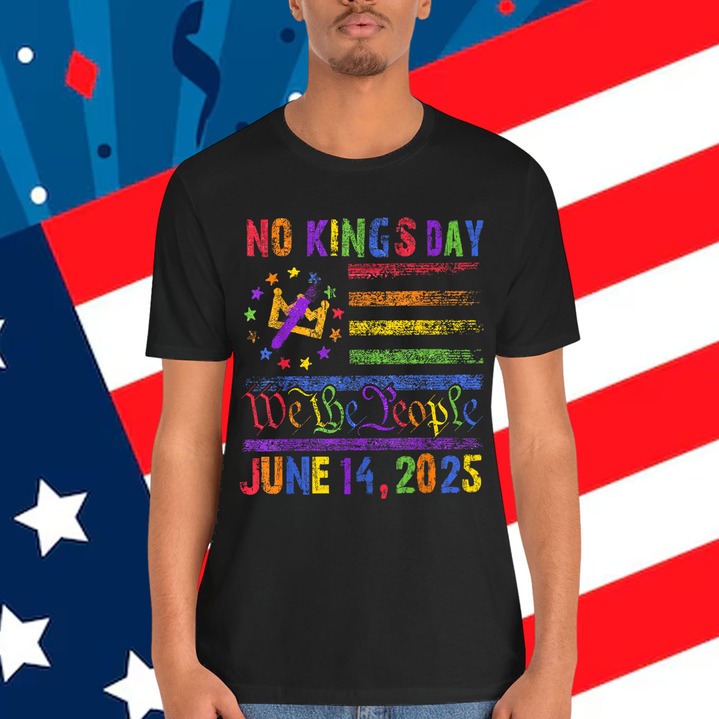 No Kings In America We The People LGBT Retro Shirt