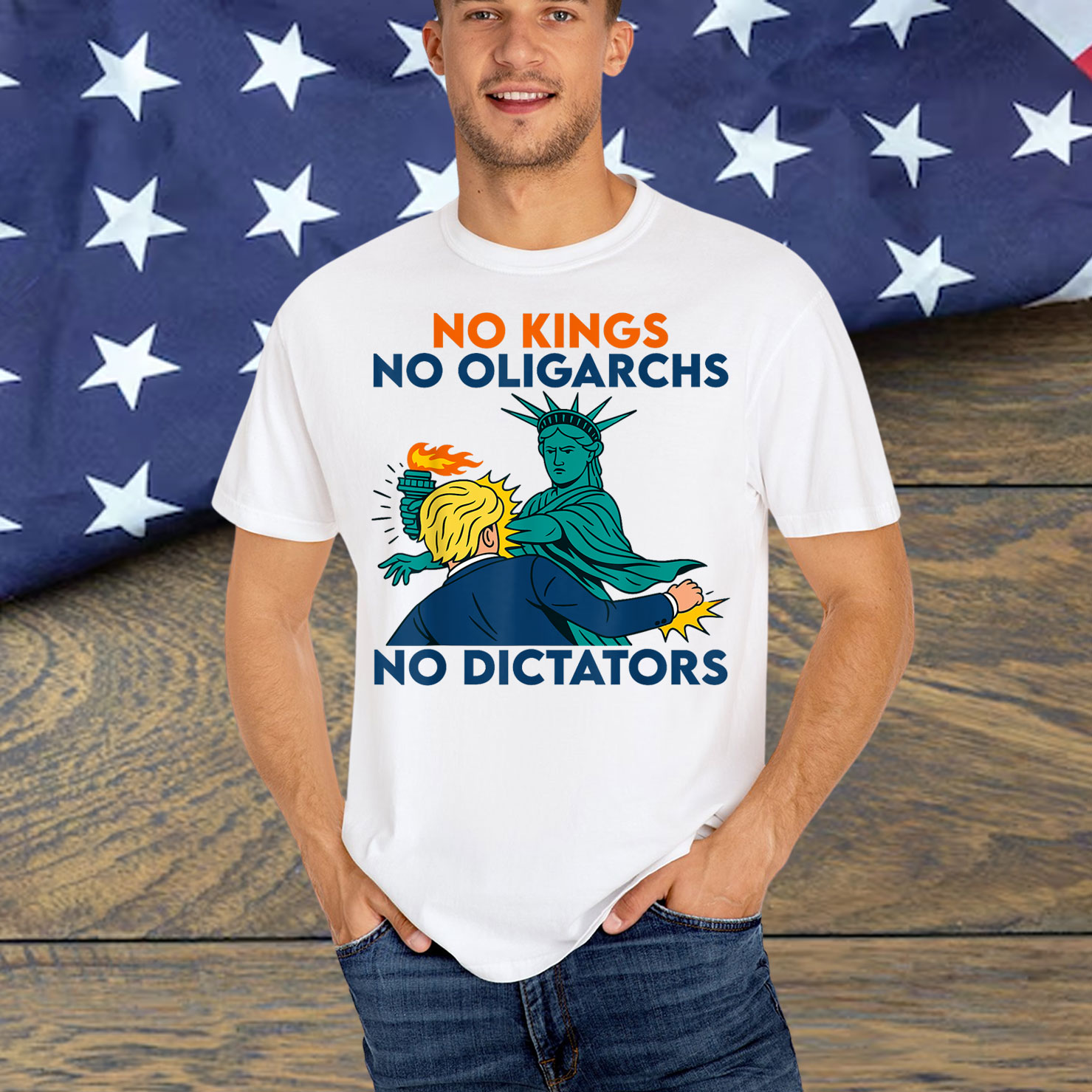 No Kings No Dictators No Oligarchs Funny No Kings Resist Shirt