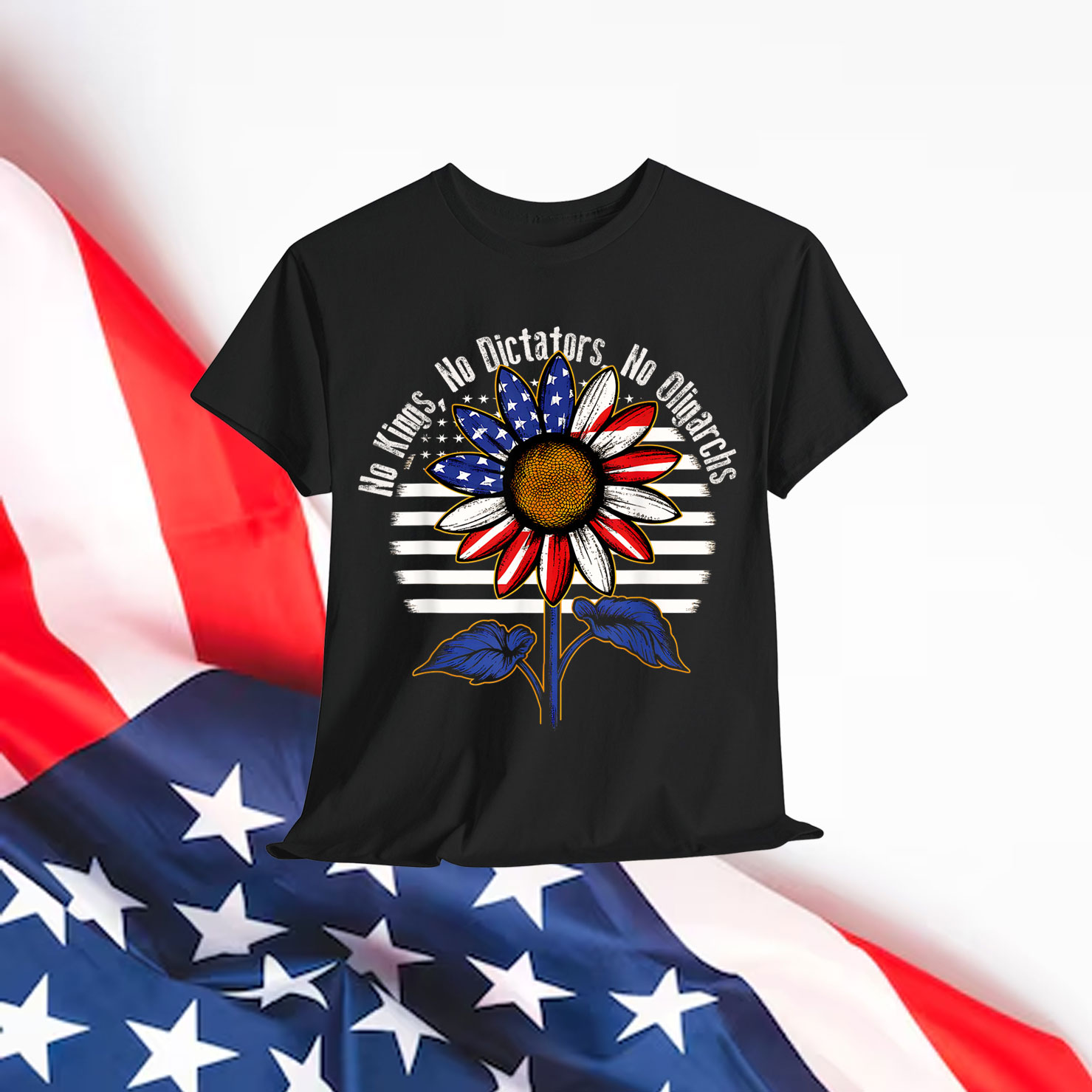 No Kings No Dictators No Oligarchs In America Retro T-Shirt