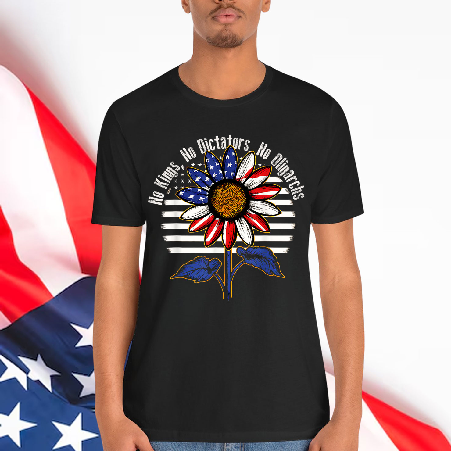 No Kings No Dictators No Oligarchs In America Retro T-Shirt