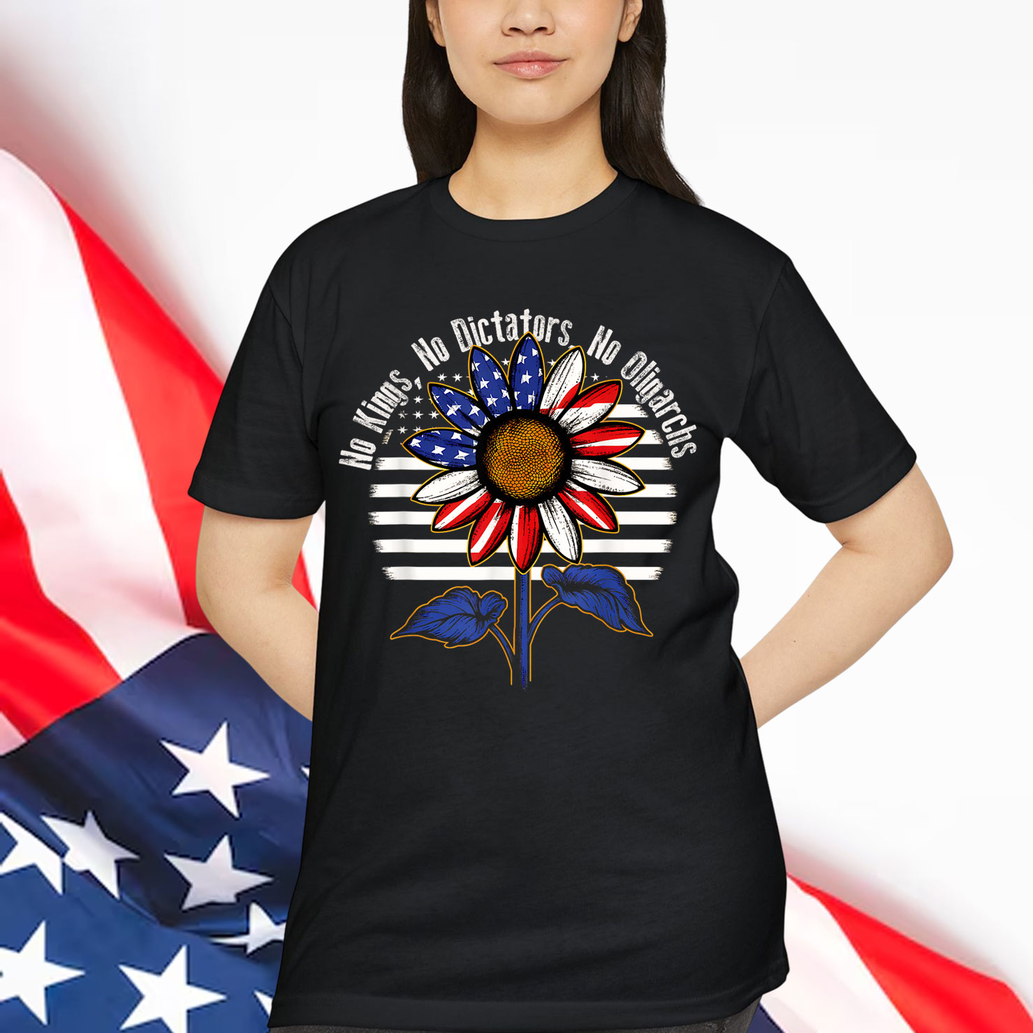 No Kings No Dictators No Oligarchs In America Retro T-Shirt
