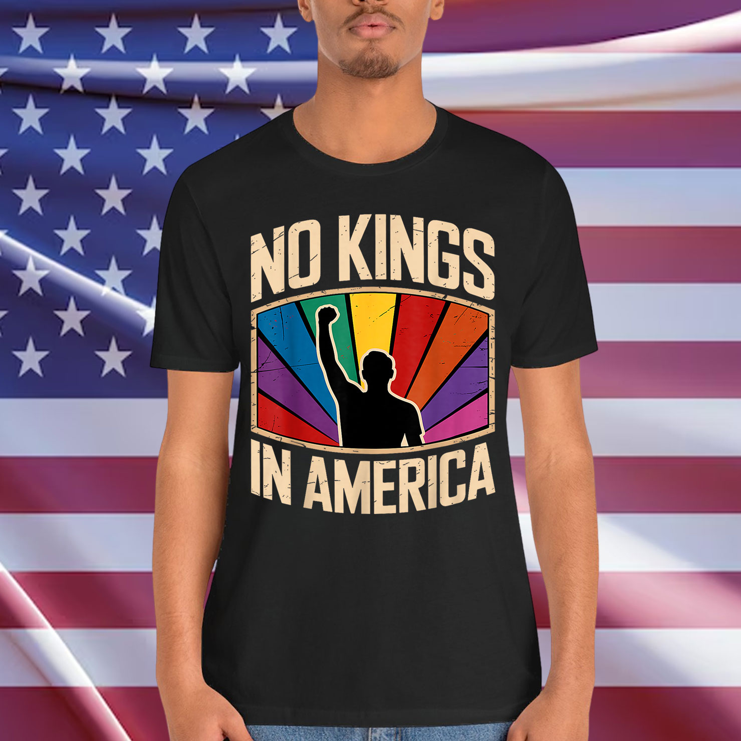 No Kings Nope Vintage Pride Month T-Shirt