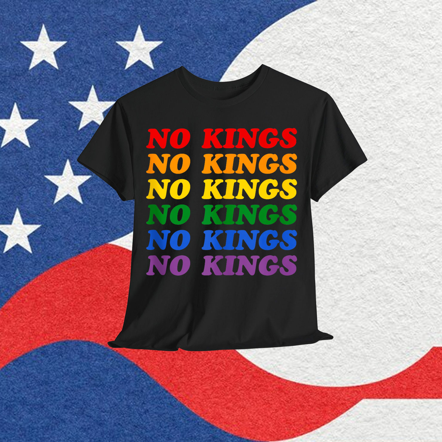 No Kings Pride LGBT Rainbow Grocery Bag Inspired T-Shirt
