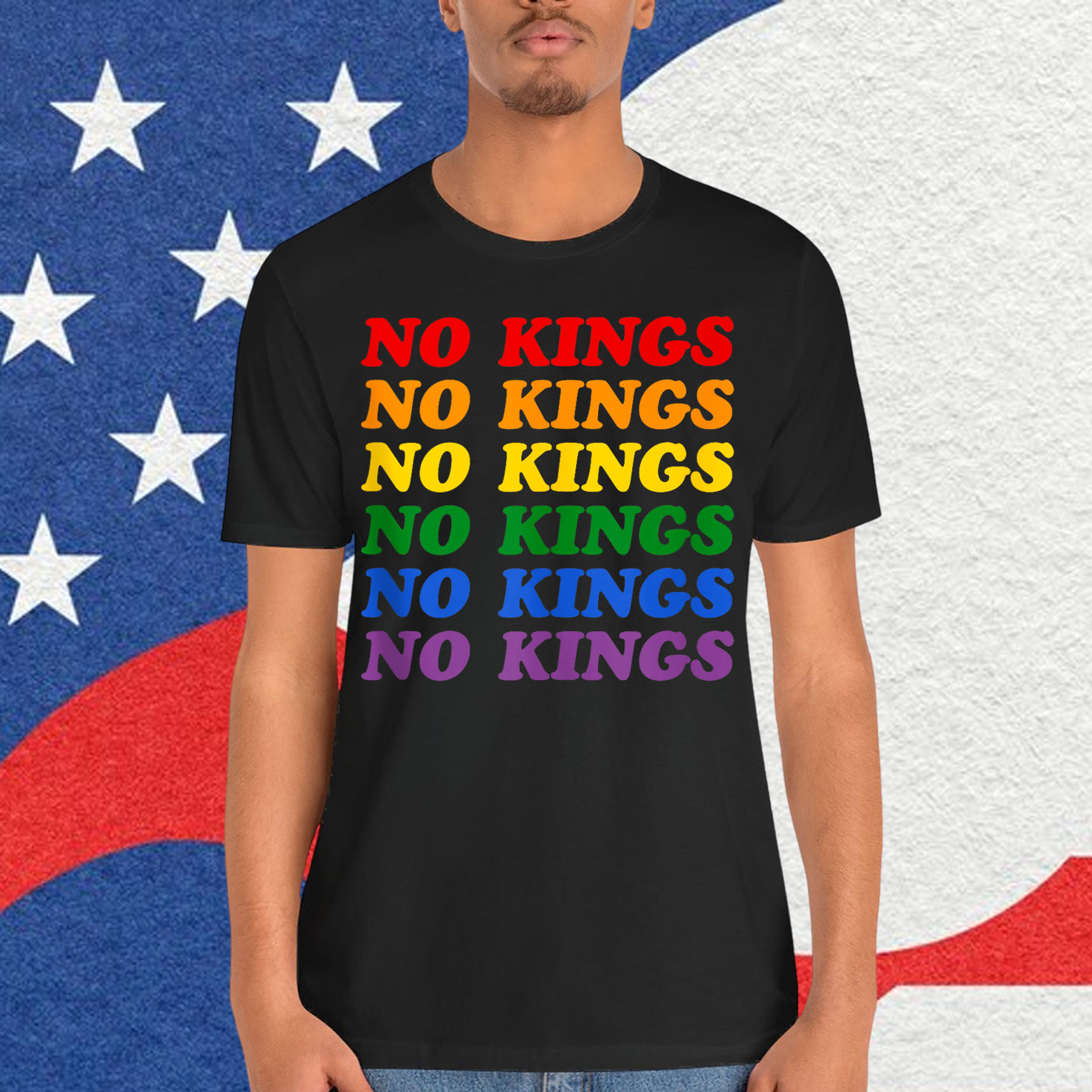 No Kings Pride LGBT Rainbow Grocery Bag Inspired T-Shirt
