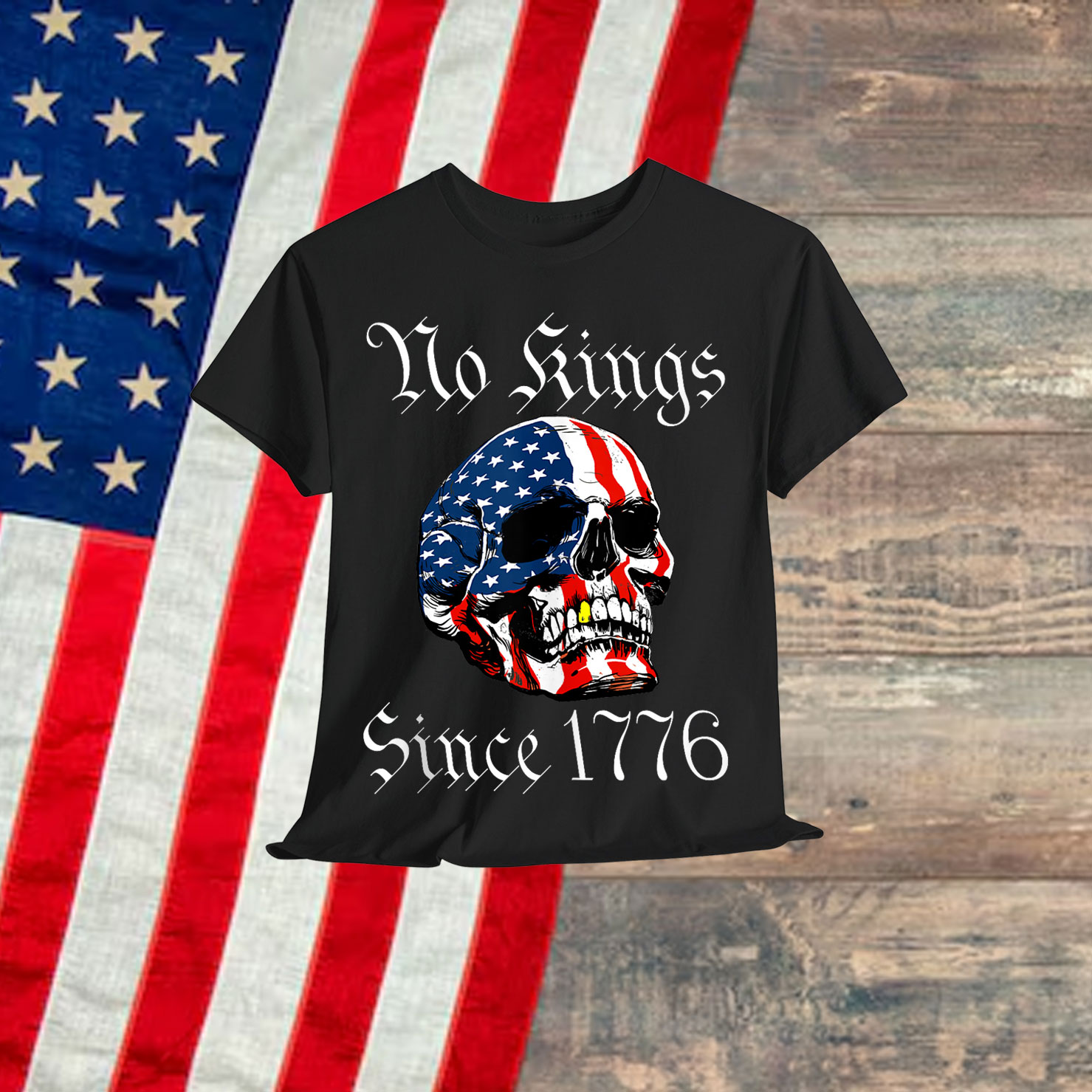 No Kings Since 1776 American USA Freedom T-Shirt