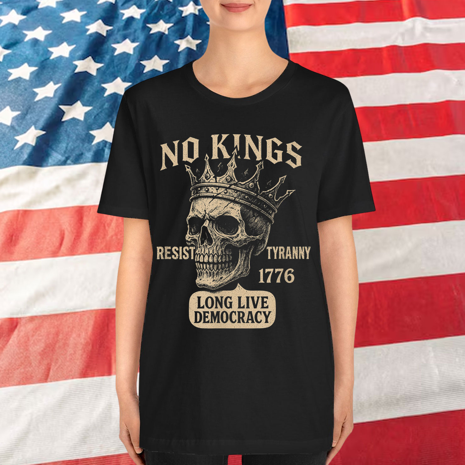 No Kings Since 1776 Skull Shirt