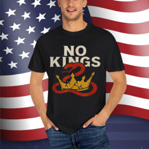 No Kings Snake Crown Graphic Bold Symbolic Design Shirt