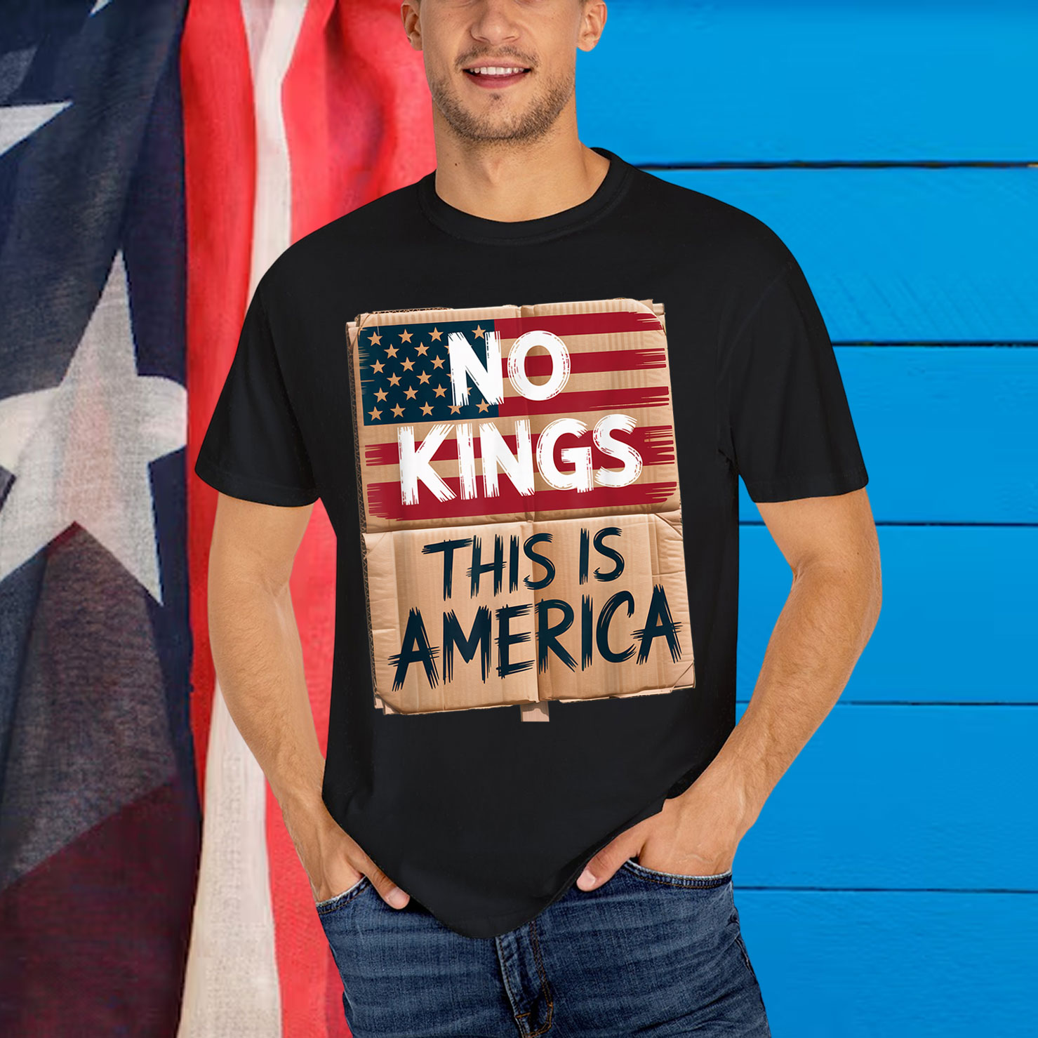 No Kings This is America Patriotic Freedom Design Shirt