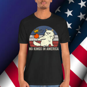 No Kings In America Black Cat Political Anti Trump Protest T-Shirt