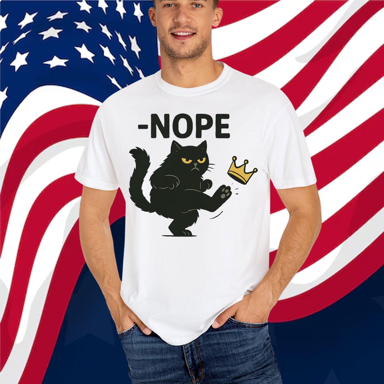 No Kings in America Black Cat Shirt