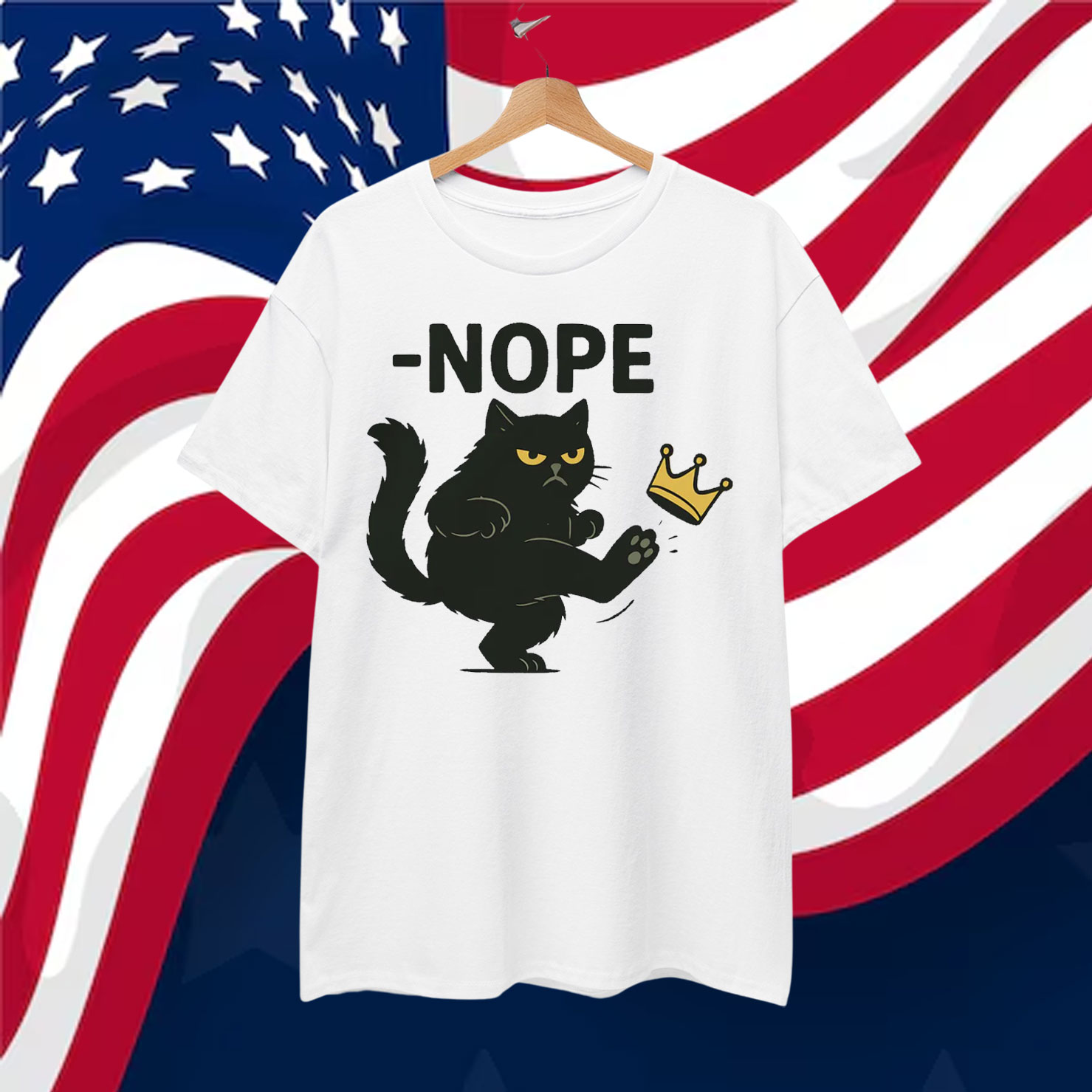 No Kings in America Black Cat Shirt