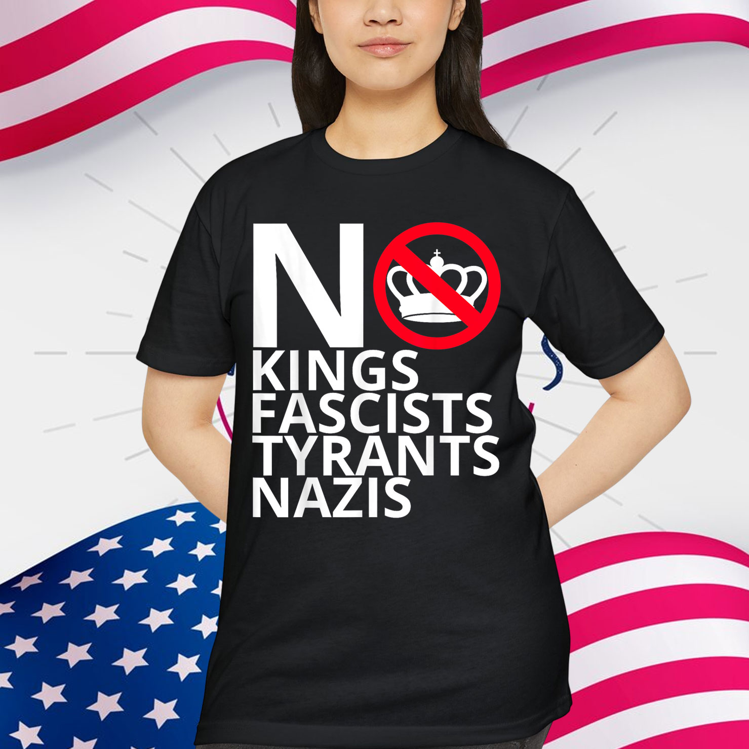 No Kings in America No Fascists We The People Political Shirt