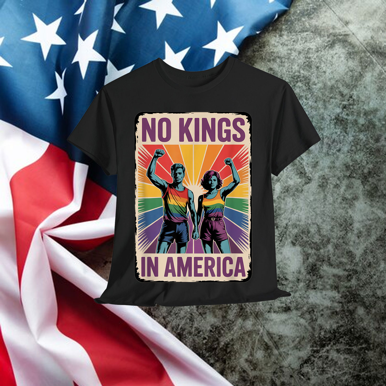 No Kings in America Retro Protest Shirt