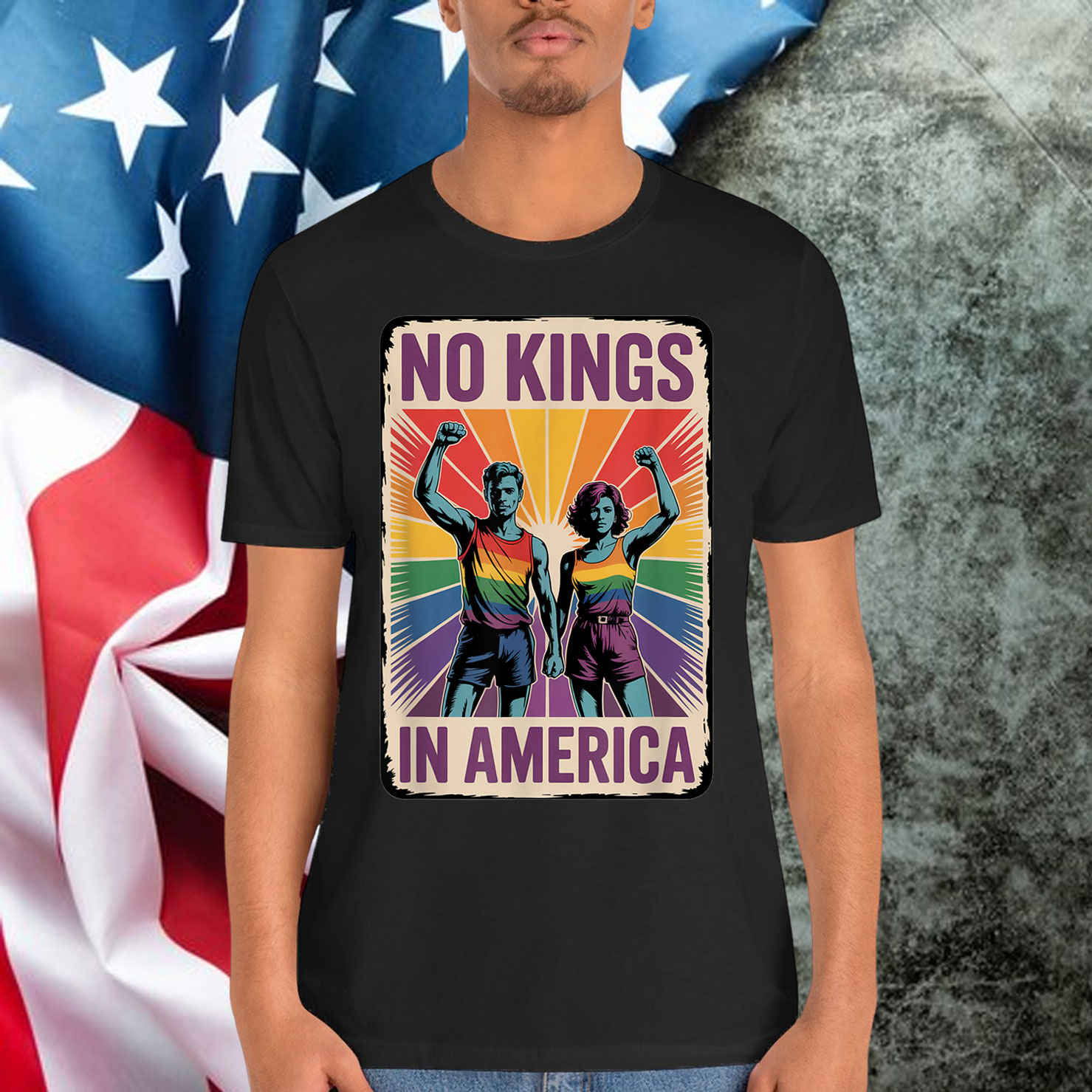 No Kings in America Retro Protest Shirt