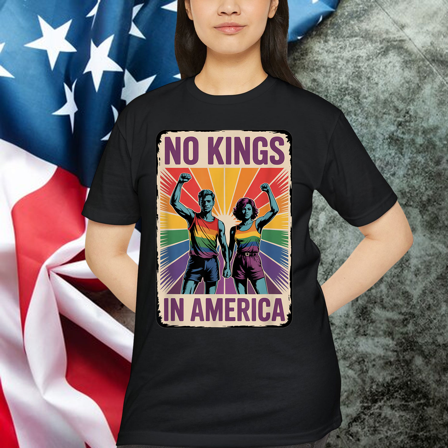 No Kings in America Retro Protest Shirt