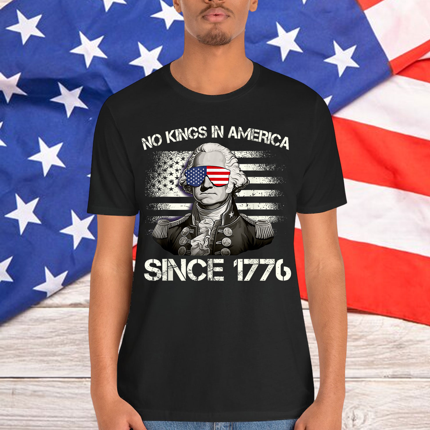 No Kings in America Since 1776 Distressed Shirt