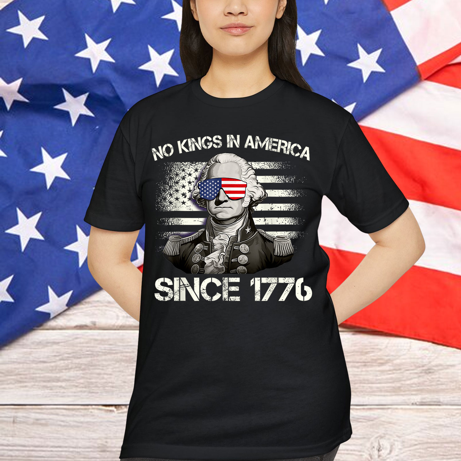 No Kings in America Since 1776 Distressed Shirt