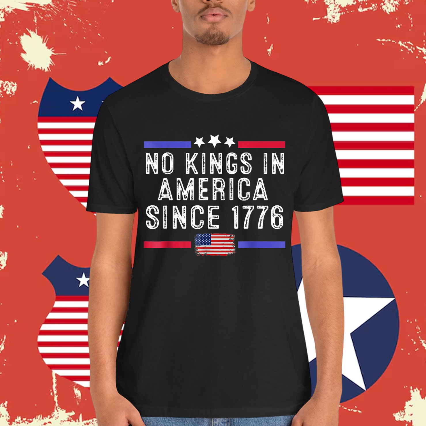No Kings in America Since 1776 Distressed Shirt