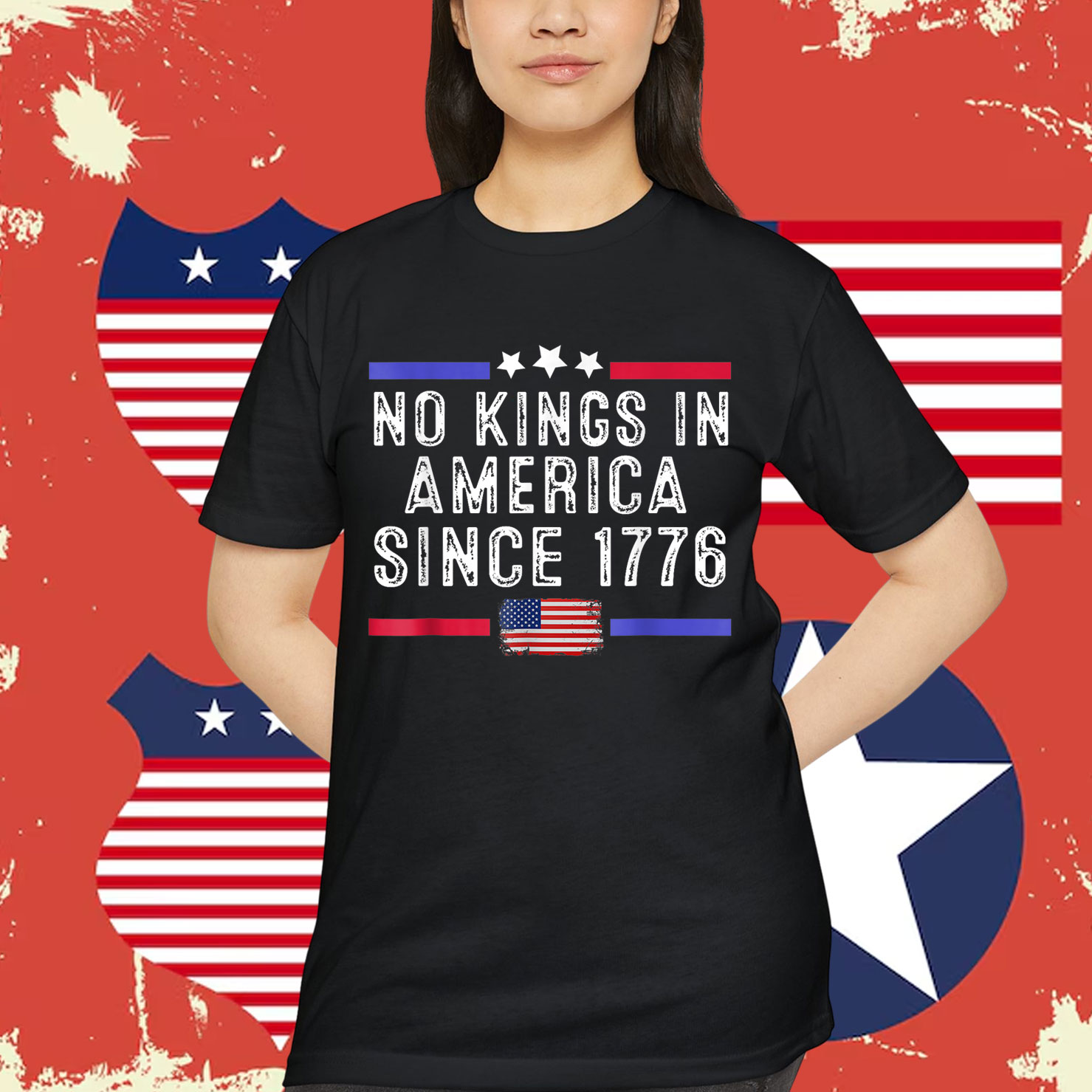 No Kings in America Since 1776 Distressed Shirt