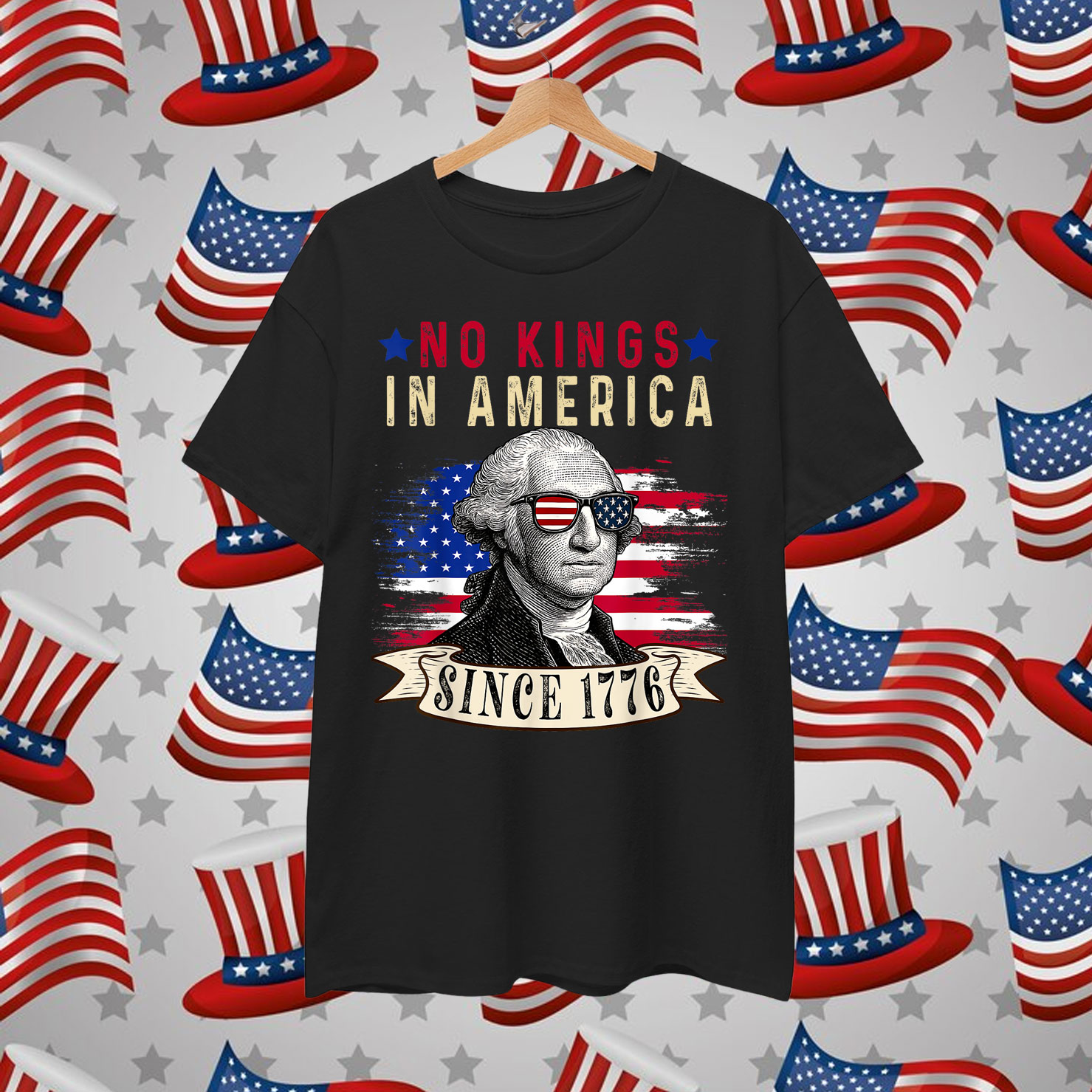 No Kings in America Since 1776 Distressed Shirt
