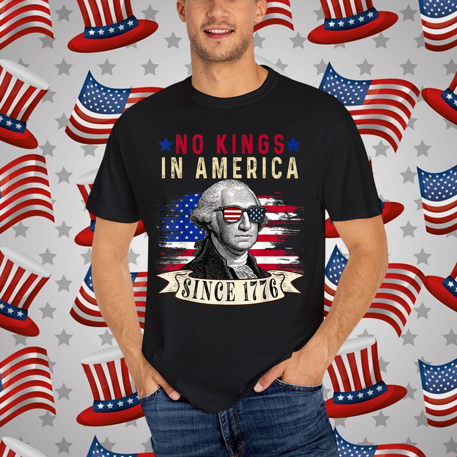No Kings in America Since 1776 Distressed Shirt