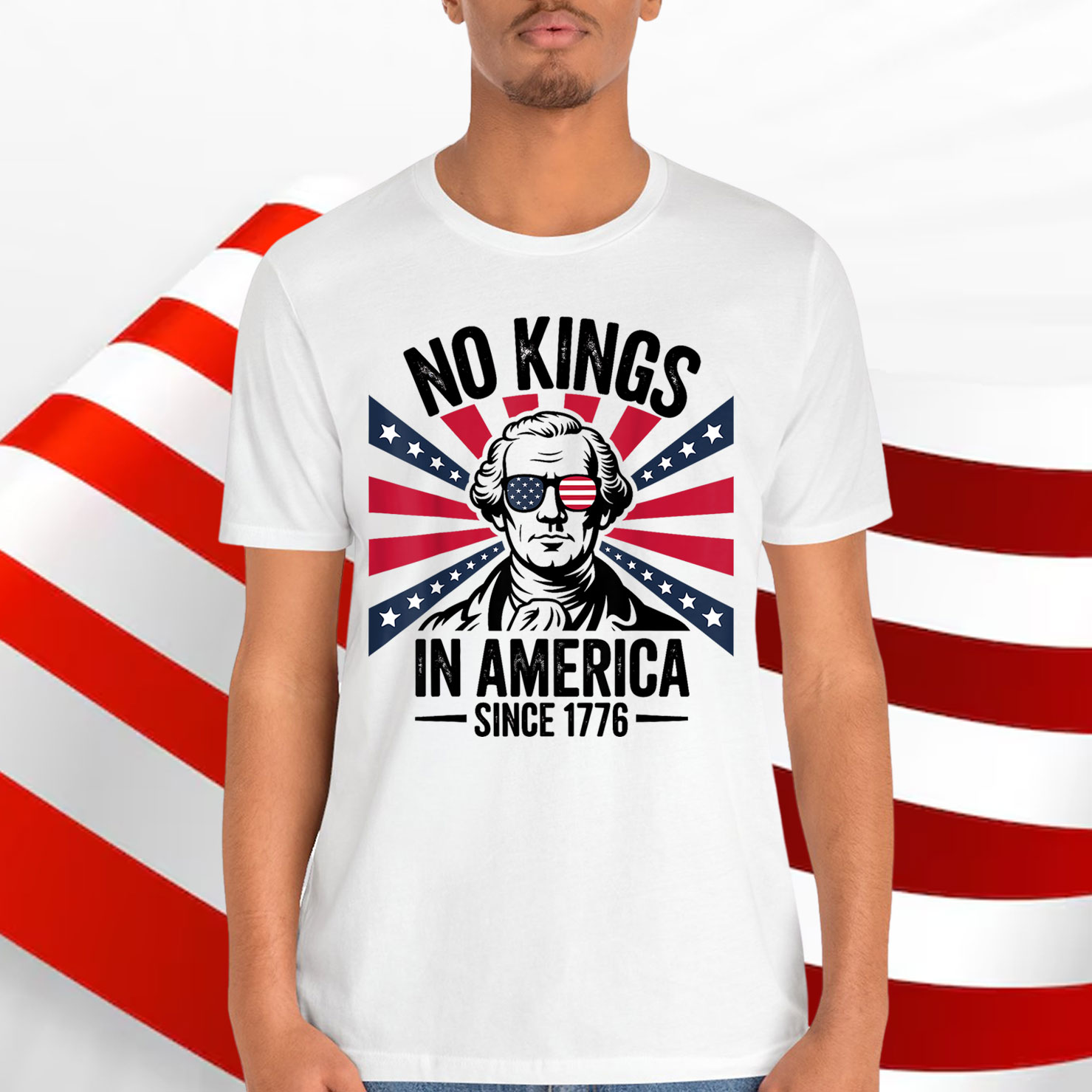 No Kings in America Since 1776 Washington USA T-Shirt