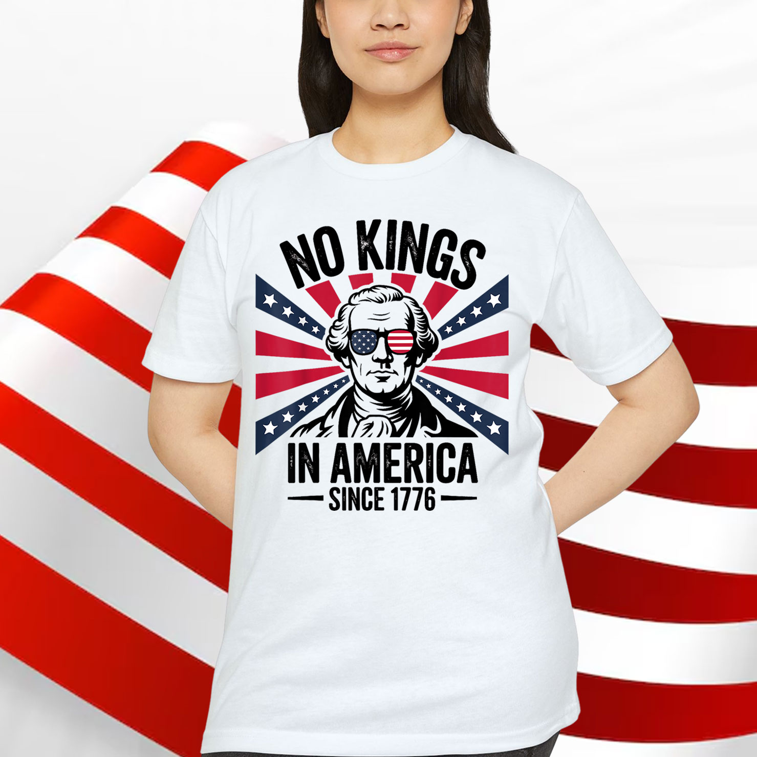 No Kings in America Since 1776 Washington USA T-Shirt
