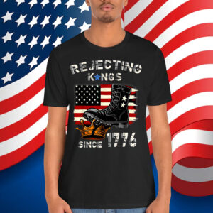 No Kings in America Since 1776 Patriotic Boots Funny T-Shirt