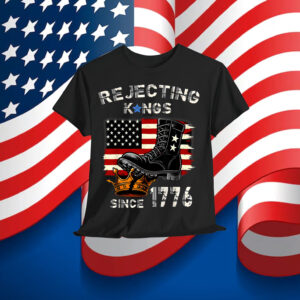 No Kings in America Since 1776 Patriotic Boots Funny T-Shirt