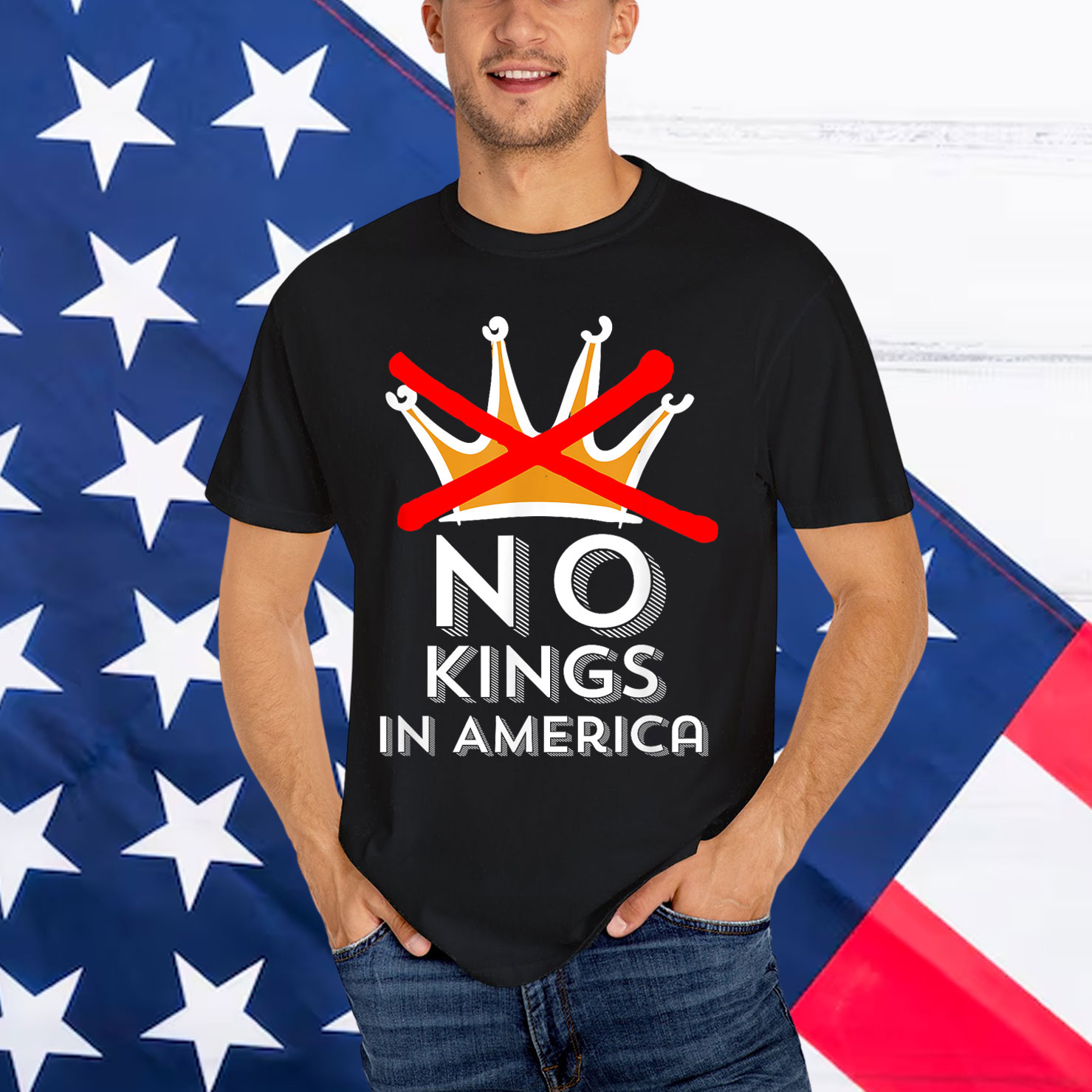 No Kings in America We Don't Do Kings Patriotic Shirt