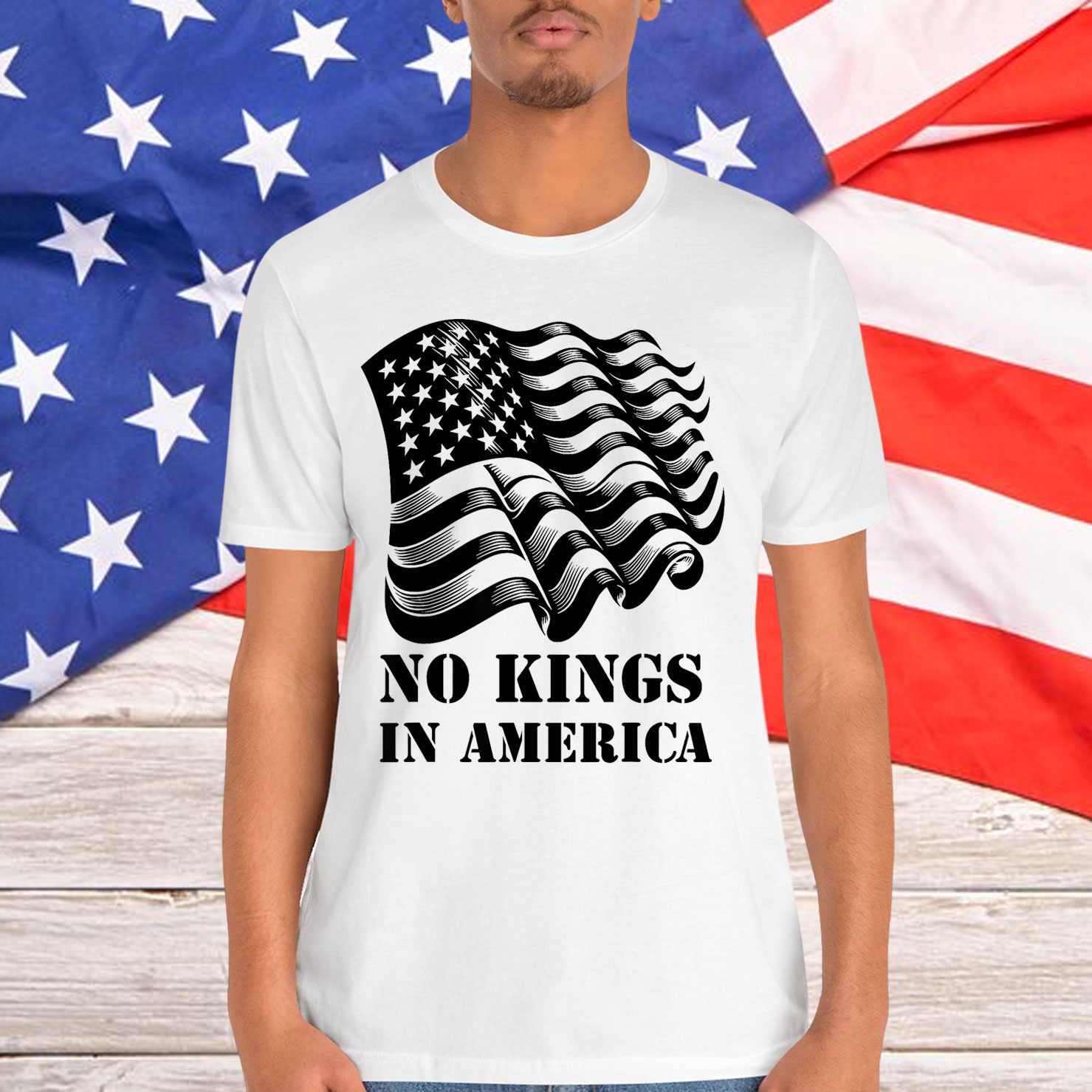 No Kings in America Men USA Design Shirt