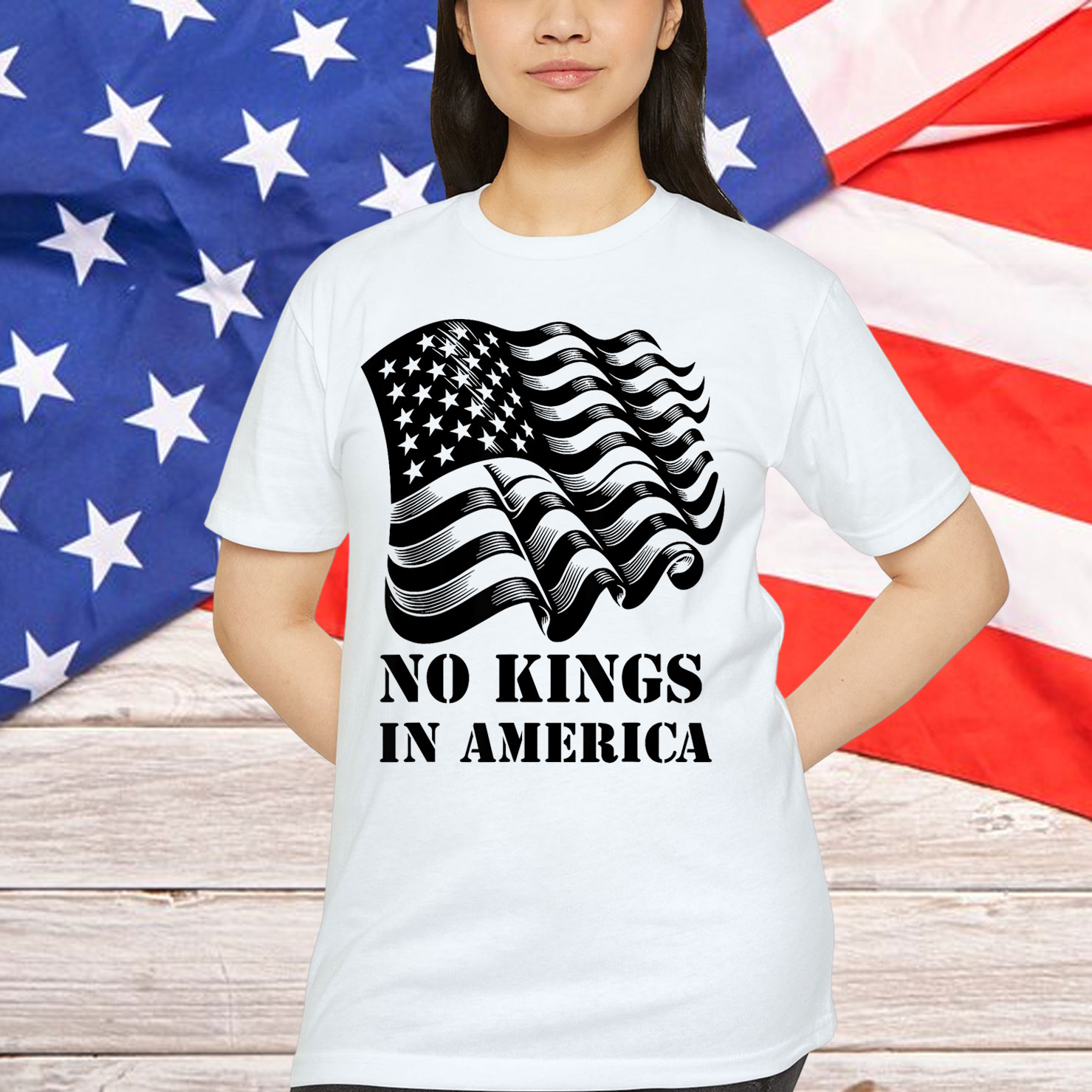 No Kings in America Men USA Design Shirt
