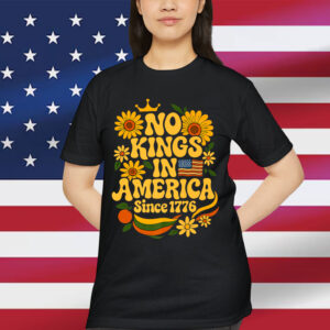 No Kings in America Since 1776 Groovy Floral Shirt