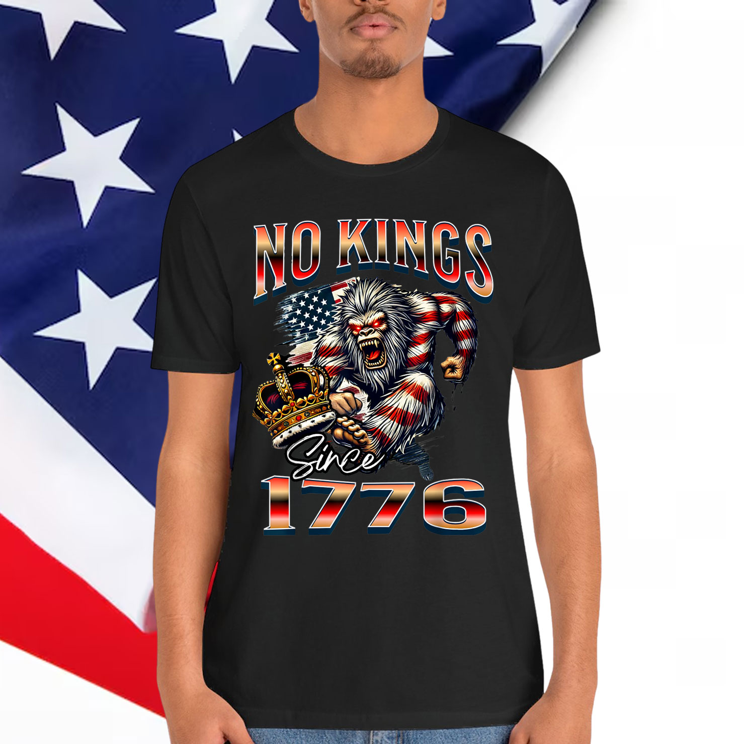 Patriotic Pro-Democracy Protest Funny Bigfoot Shirt