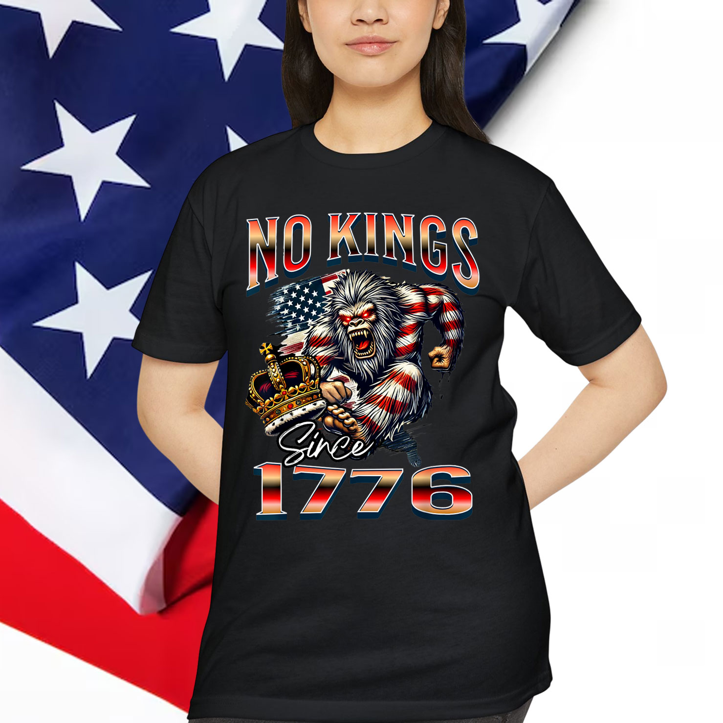 Patriotic Pro-Democracy Protest Funny Bigfoot Shirt
