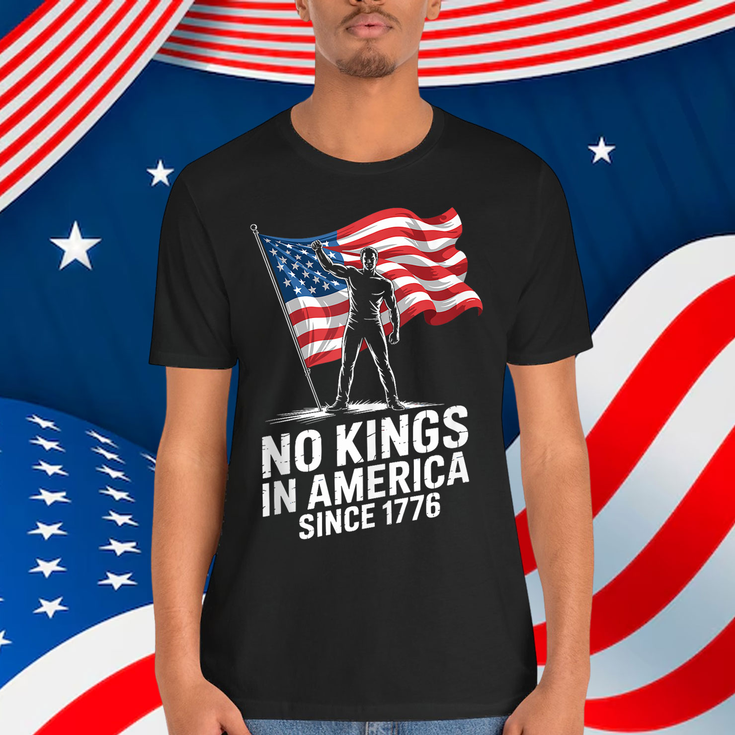 Patriotic USA American 4th Of July No Kings T-Shirt