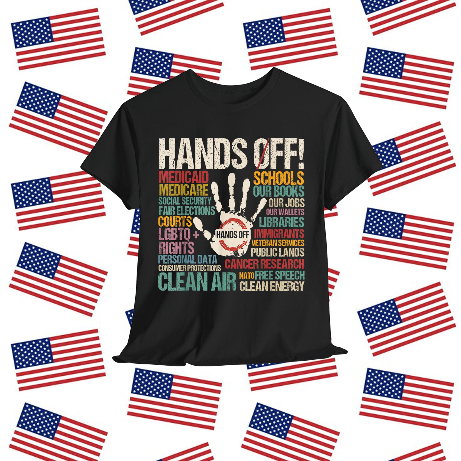 Hands Off Protest Funny Vintage Shirt