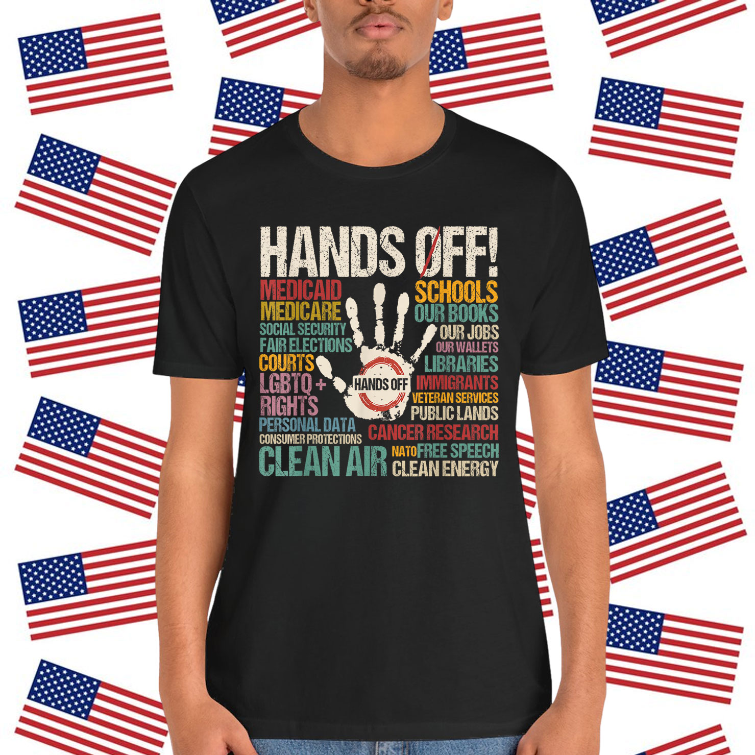 Hands Off Protest Funny Vintage Shirt