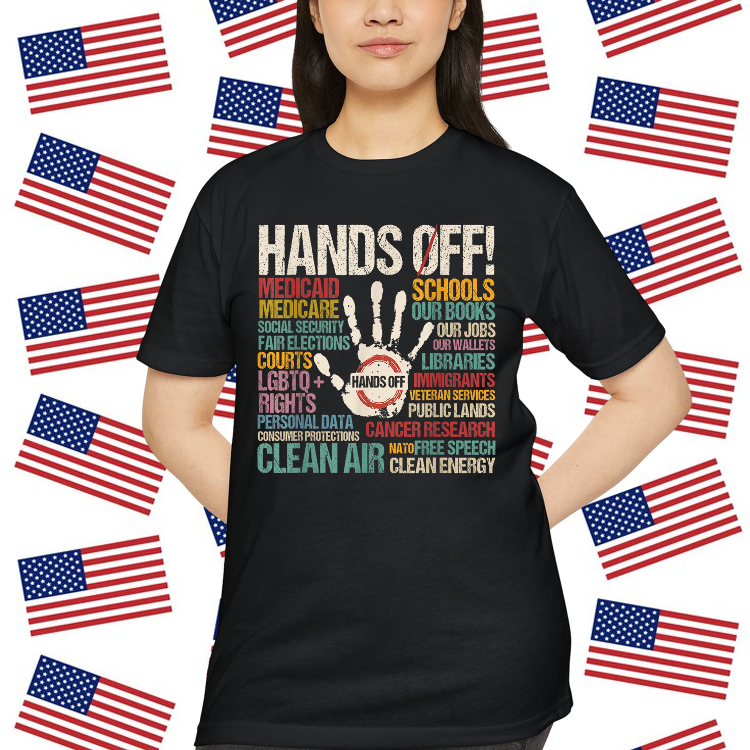 Hands Off Protest Funny Vintage Shirt