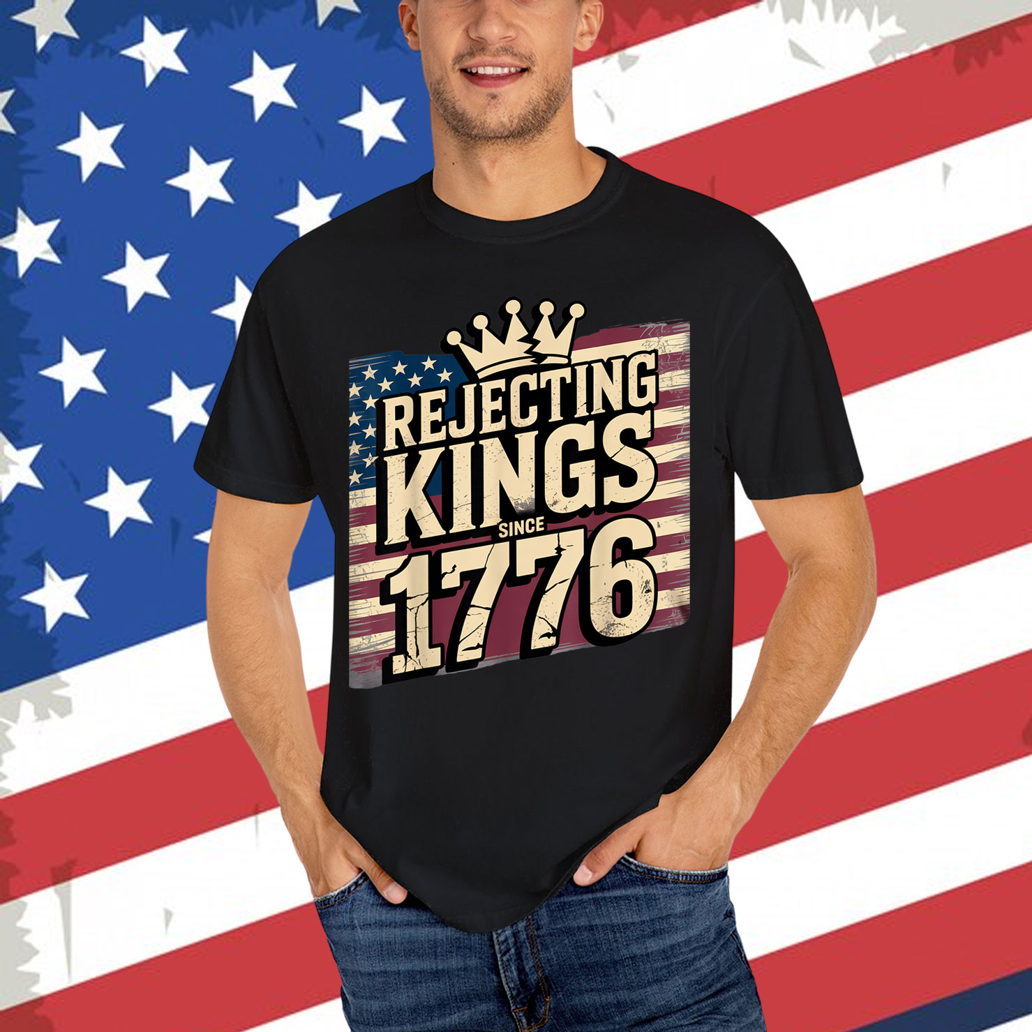 Rejecting No King Since 1776 American Spirit Patriotic Shirt