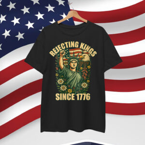 Rejecting Kings 1776 Foxglove Daisy Tulip Flowers Bald Eagle Shirt