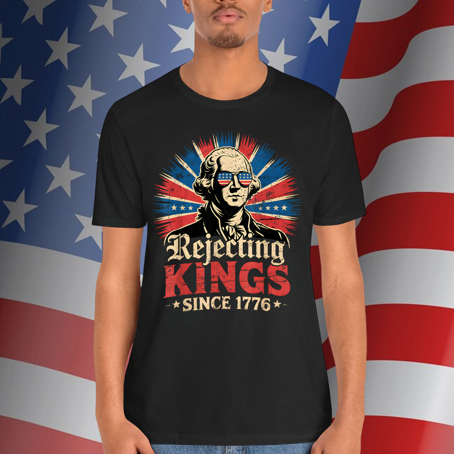 Rejecting Kings Since 1776 Distressed USA Vintage Shirt