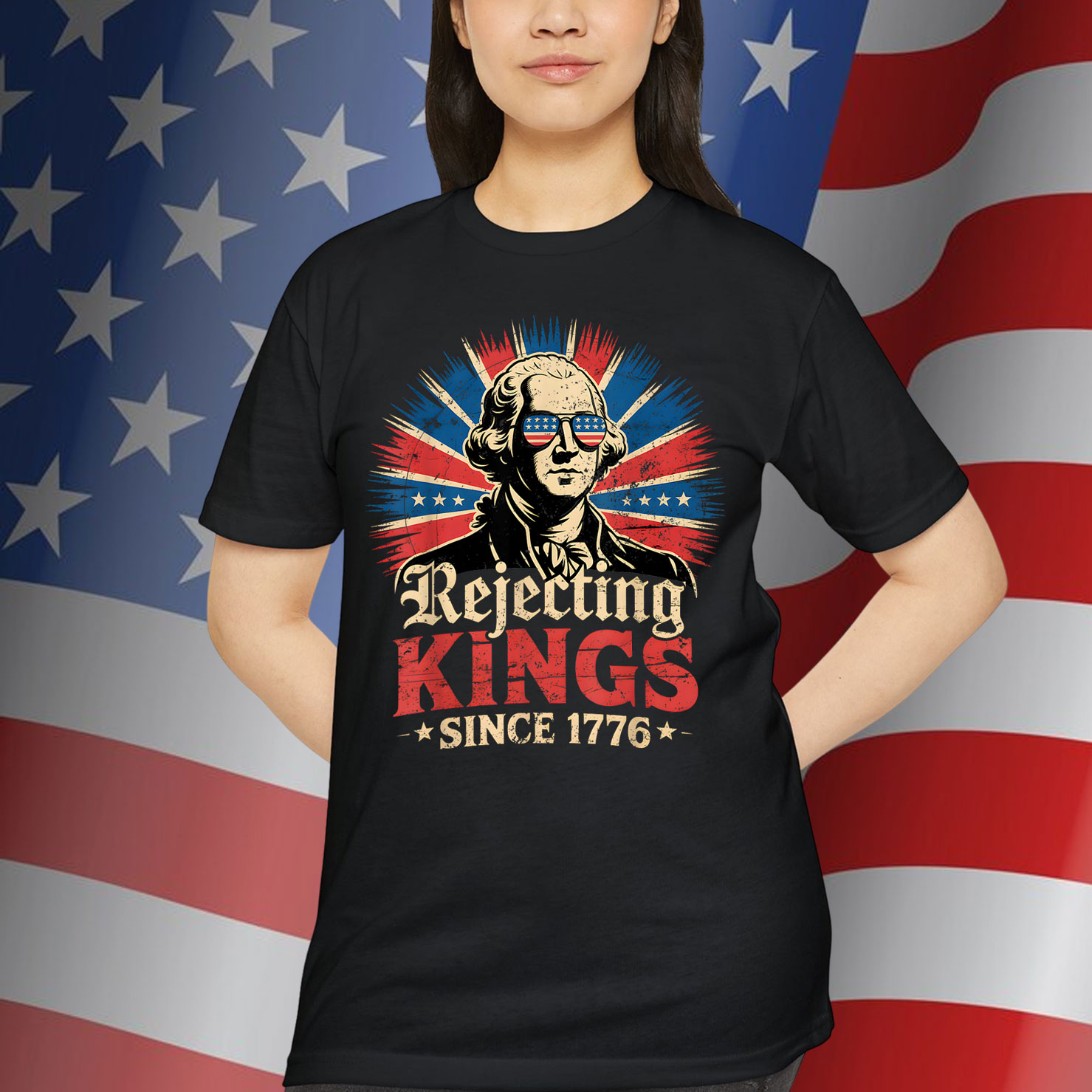 Rejecting Kings Since 1776 Distressed USA Vintage Shirt