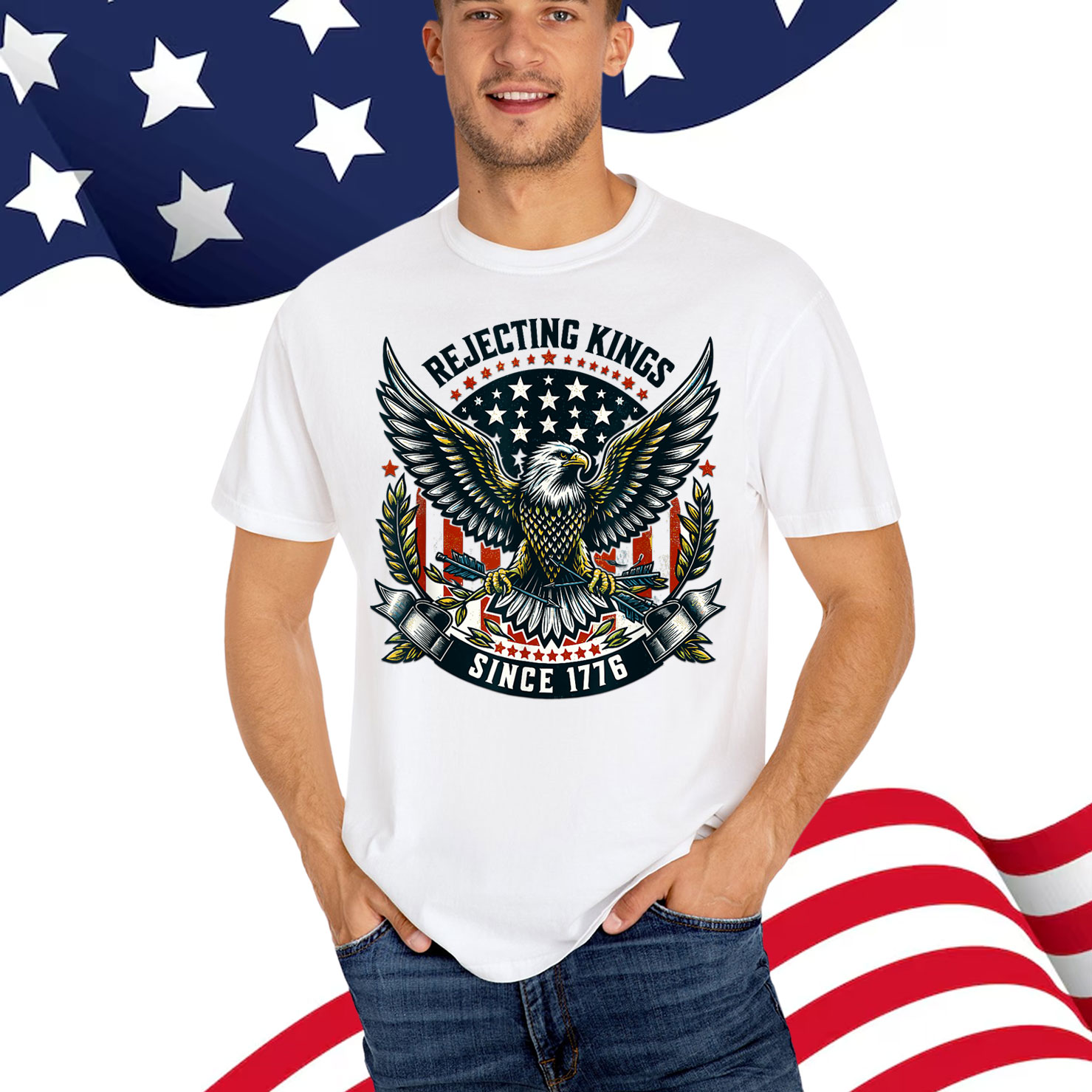 Rejecting Kings Since 1776 Eagle Patriotic Shirt